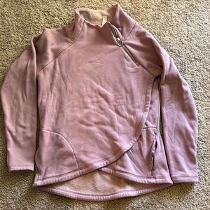 Athleta Pink Cowl Neck Sweater Plush Fleece